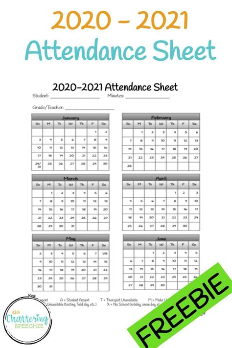 2021 Free Printable Attendance Sheet 2020 Employee Attendance