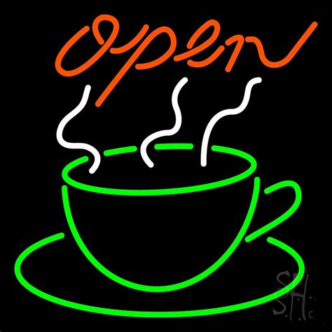 Blue Open Coffee Cup Led Neon Sign Coffee Open Neon Signs