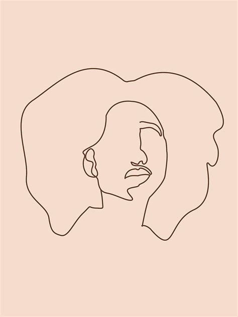 Face 09 Abstract Minimal Line Art Portrait Of A Girl Single Stroke