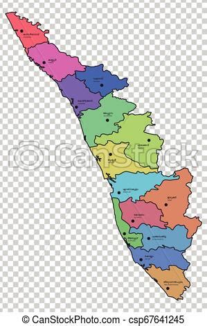 South india tourist map list. Kerala map. Kerala map with all the 14 districts highlighted in different colours. names of the ...