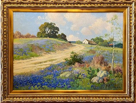 Robert William Wood Around The Bend Texas Hill Country Bluebonnet