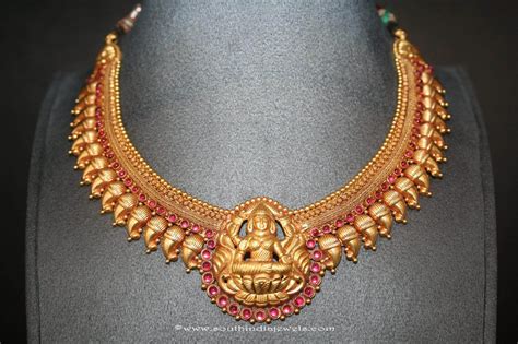 Gold Antique Lakshmi Choker From Prakurthi ~ South India Jewels Gold