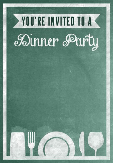 Free Printable A Dinner Party Board Invitation Dinner Party