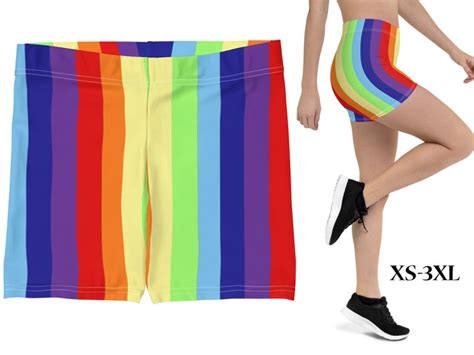 Rainbow Workout Shorts For Women Pride Lgbt Spandex Flag Gay Etsy