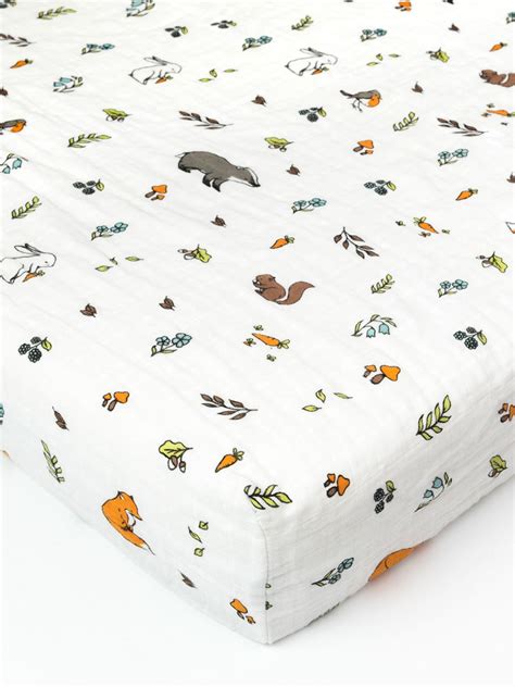 Organic Cotton Muslin Fitted Cotbed Sheet X Cm Into The Woods Baby Temperature Muslin