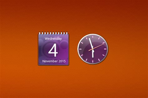 Aero X Purple Clock And Calendar Widget For Windows 10