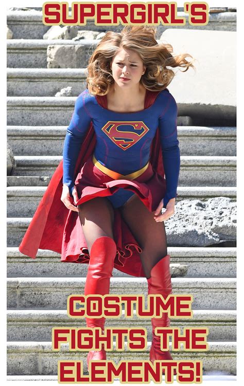Melissa Benoist Suffers A Supergirl Costume Malfunction Fighting The