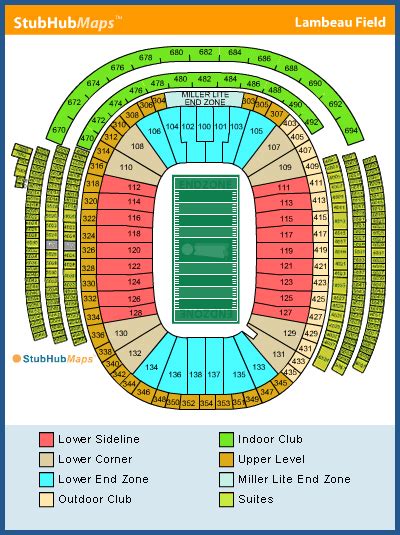 Lambeau Field Seating Chart Pictures Directions And History Green