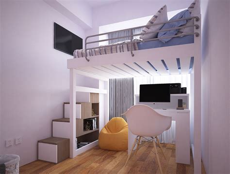 Loft Type Bedroom Design On Behance In 2021 Loft Beds For Small Rooms Small Room Design