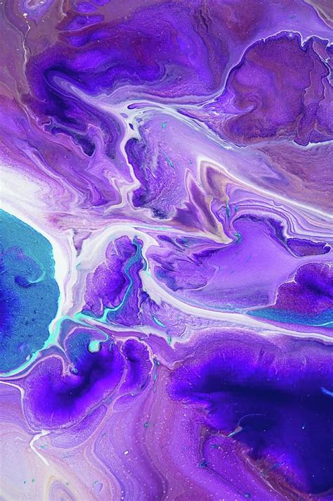 Purple Painting Turquoise And Purple Flows Vertical Abstract Fluid