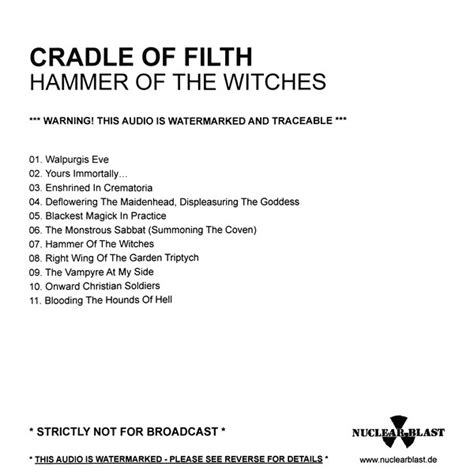 Cradle Of Filth Hammer Of The Witches 2015 Cdr Discogs