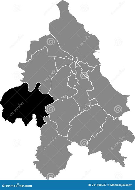 Mapa De Ubicación Del Municipio Obrenovac De Belgrado Serbia