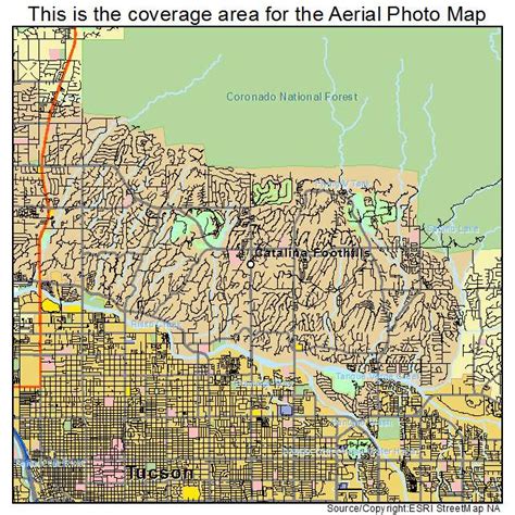 Aerial Photography Map Of Catalina Foothills Az Arizona