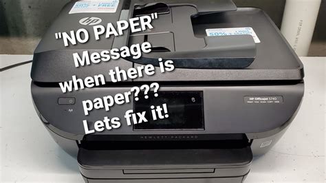Hp Officejet Clear Paper Jam Or No Paper Error Youtube