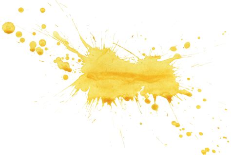 20 Yellow Watercolor Splatter Png Transparent