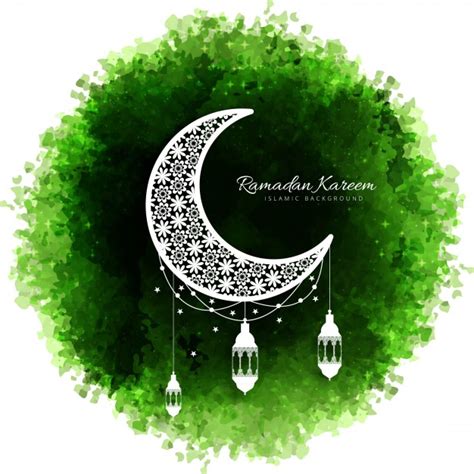 Elegant Green Ramadan Kareem Illustration Free Vector