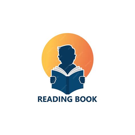 Premium Vector Kid Reading Book Logo Template Design