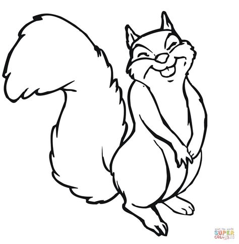 Smiling Squirrel Coloring Page Free Printable Coloring Pages