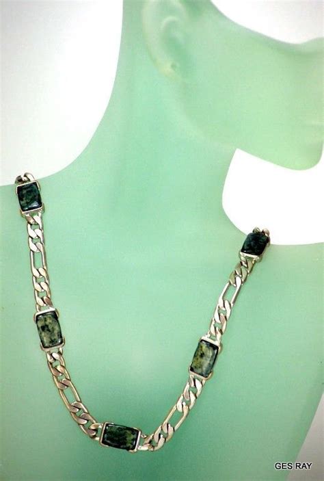 vintage lc liz claiborne vintage silver faux turquoise flat chain necklace lizclaiborne