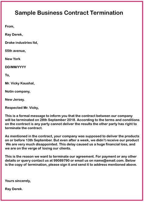 Sample Employment Termination Letter At Sale Of Company Termination