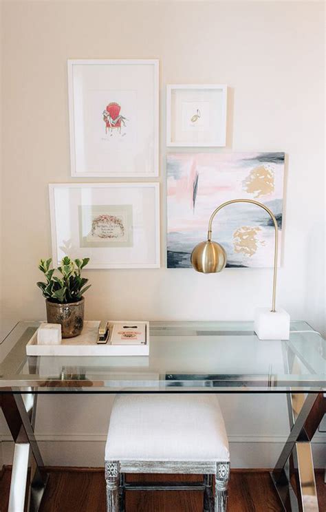 The armless design of this upholstered vanity stool makes it easy to slip in and out easily beneath a vanity counter. 20 Feminine Glass Desks for Modern Workspaces