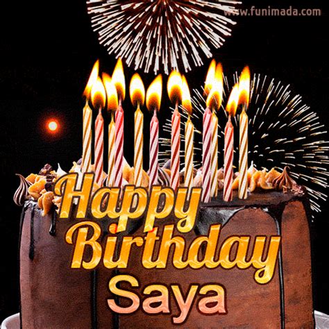 Chocolate Happy Birthday Cake For Saya  — Download On