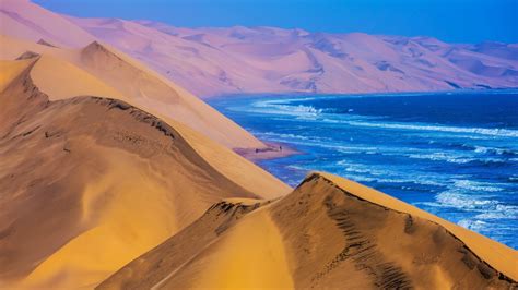 Sand And Ocean In Namibia Image Abyss