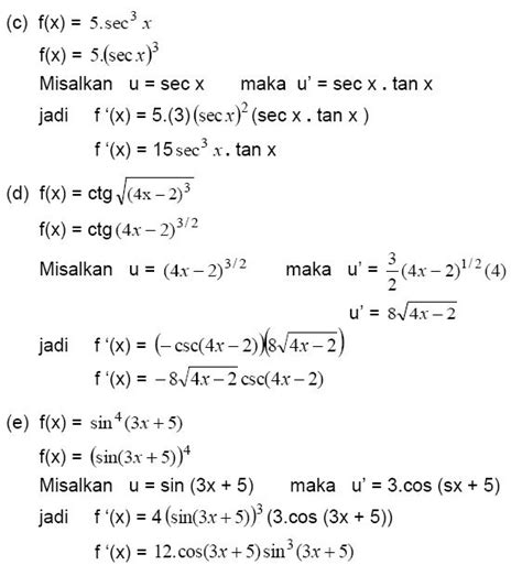 Turunan Fungsi Trigonometri Materi Lengkap Matematika