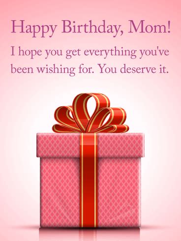 See more ideas about birthday presents for mom, presents for mom, birthday presents. Pink Birthday Present Card for Mom | Birthday & Greeting ...