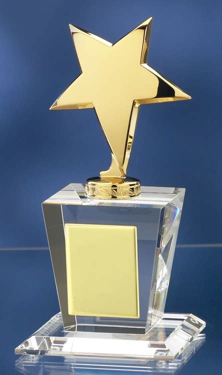 Shooting Star Awards Gold Star Glass Award With Heavy Glass Base