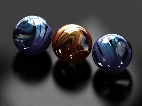 Download Wallpaper For 1024x768 Resolution Three Spheres 3d And