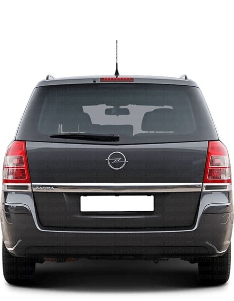 opel zafira 2005 2011 dimensions rear view