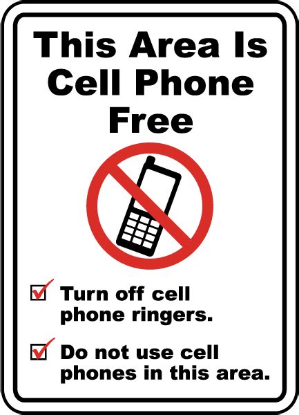 Cell Phone Free Area Sign By F7208