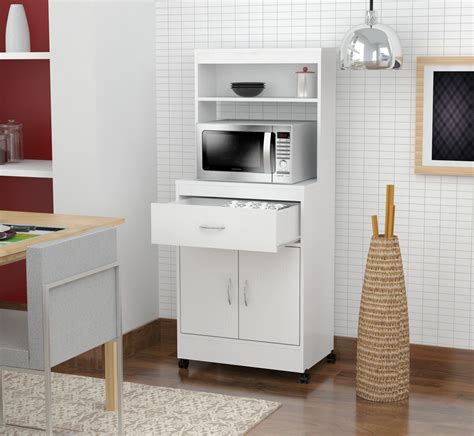 Microwave Storage Cabinet Melamine Engineered Wood