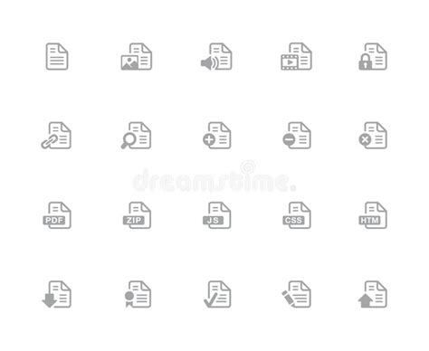 Documents Icons 1 Of 2 32 Pixels Icons White Series Stock Vector