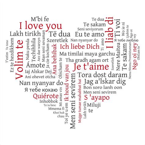 Word Cloud Phrase I Love You In Many Languages Stock Vector