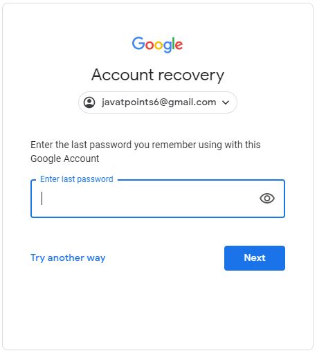 How To Recover Gmail Account Javatpoint