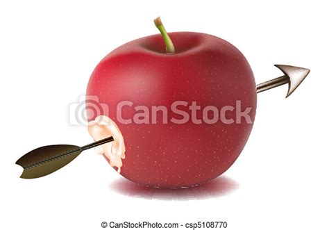 Illustration Of Apple With Arrow On White Background Canstock