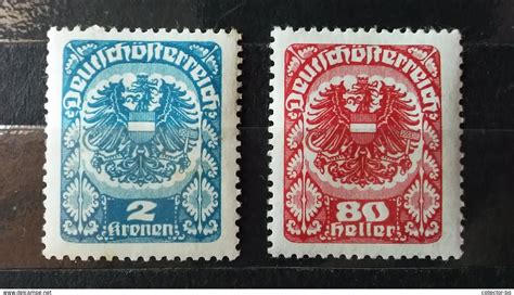 Rare 2 Kronen80 Heller Austria Empire Set Lot Stamp Timbre For Sale