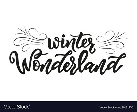 Hand Lettering Winter Wonderland Isolated Phrase Vector Image