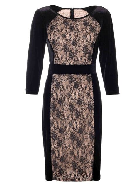 £3626 Trinny And Susannah At Qvc Velvet Lace Dress Lace Dress Black Fashion Advice Fashion