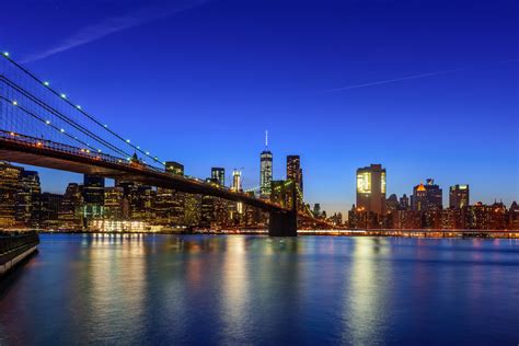 Brooklyn Bridge Manhattan Skyline Blue Hour ‣ Ev Fine Art