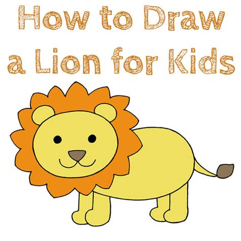 How To Draw A Lion For Kids How To Draw Easy