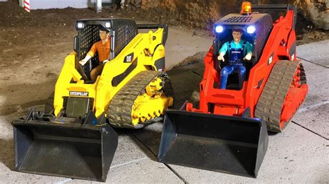 Bruder Toys Rc World Skid Steer Loaders In The Action Youtube