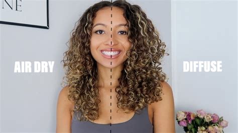 Air Drying Vs Diffusing On A Curly Hair Wash Day Routine Youtube