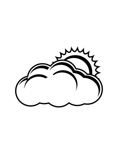 Collection Of Sun And Clouds Png Black And White Pluspng