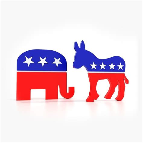 3d Model Democratic Donkey And Republican Elephant 1