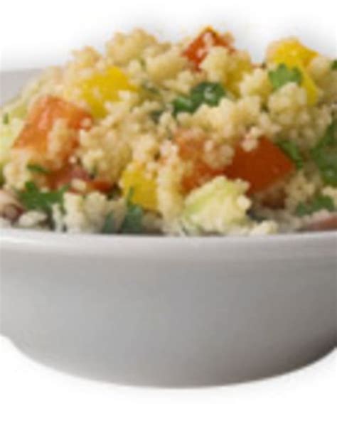 Put a mound of couscous on each plate. Couscous Salad With California Raisins - Jamie Geller