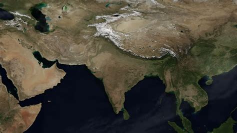 Map Of Asia And Himalayan Mountains Seasons Changing Time Lapse A