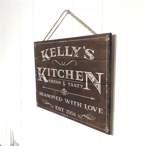 Personalized Kitchen Sign Rustic Kitchen Decor Custom Kitchen Sign
